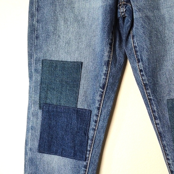 NWT universal thread Boyfriend Patched jeans high waist 2 - Picture 4 of 7
